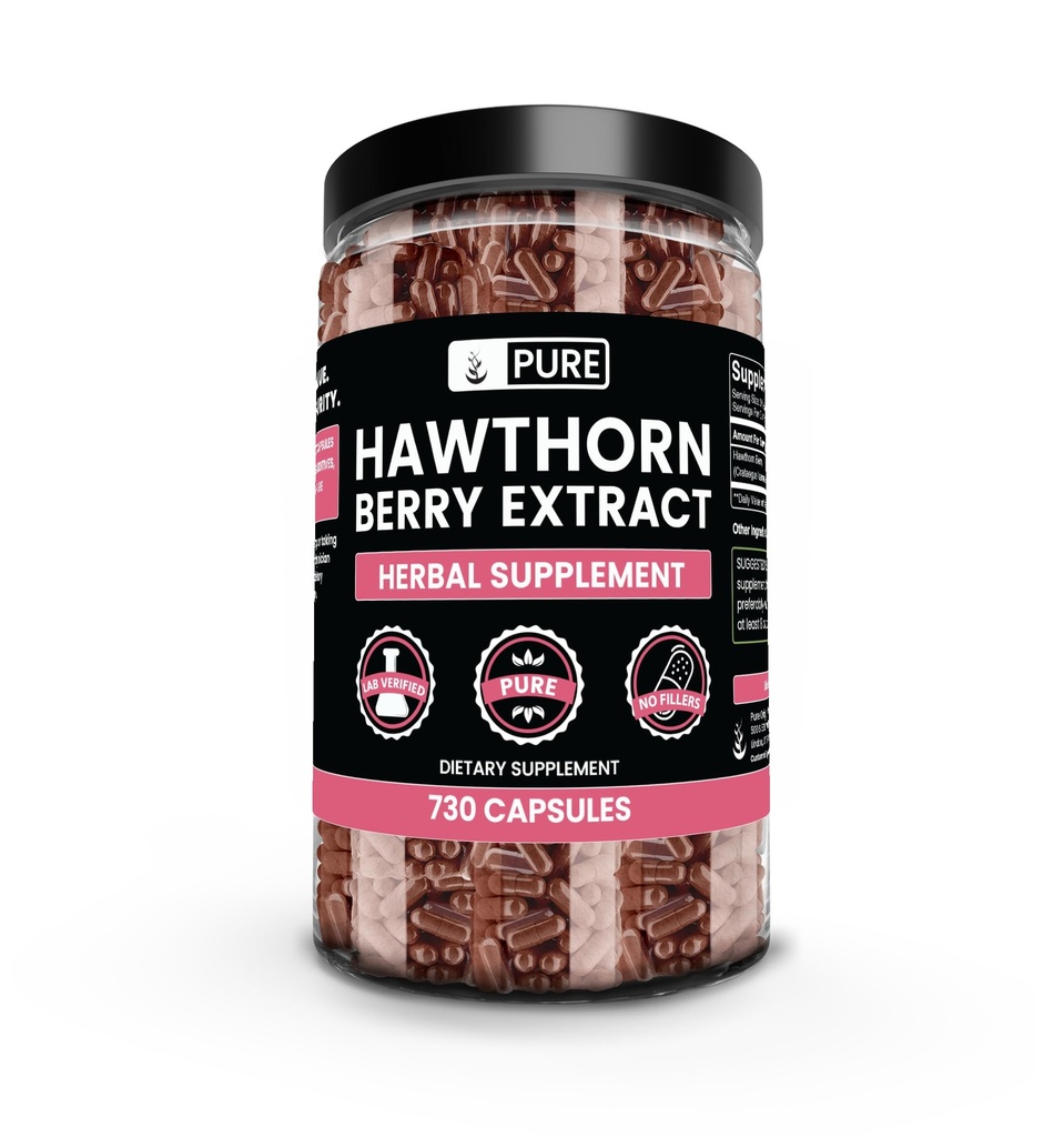 Ekstrakt Pure Original Ingredients Hawthorn Berry (730 kapsułki) Pure & Natural, No Additives Or Fillers