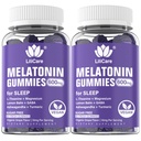 Melatonina 20 mg Gumiaki dla dorosłych (2 opakowania) Dodatkowa siła z L- Theanine, Ashwagandha, Magnez, Turmeric, GABA, Lemon Balm i Rumianek do wspierania zdrowego Rhythm Circadian, Grape Flavor