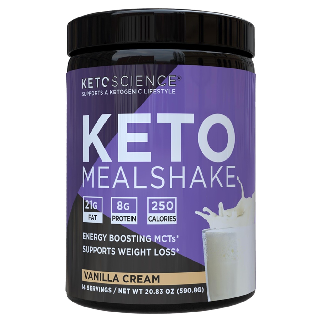 Keto Science Ketogeniczne posiłek shake Vanilla suplement diety, bogaty w MCTs i białka, Pakowane z Collagen, Witaminy i Minerały, Keto i Paleo Friendly, Waga utrata, (14 porcji), 20.49 Oz