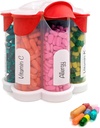 Extra Duży Pill Organizator Codziennie, Tygodniowy, Miesięczny Suplement Butelka, Cute Blossom Pill Dispenser z 7 XL Komory, Easy- Otwarte Pudełko na witaminy, Leki, Etykiety Zawarte (Czerwony)