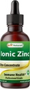 Best Naturals jonowy ciecz cynk - Wsparcie immunologiczne - Wysoka biodostępność - Butelki szklane 2 OZ (60ml)