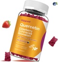 Gumie Quercetin z bromelainem, Elderberry, Echinacea, Witamina C D Cynk - Wsparcie dla systemu immunologicznego 60 Liczy Gummeje Pure Quercetin dla dzieci i dorosłych