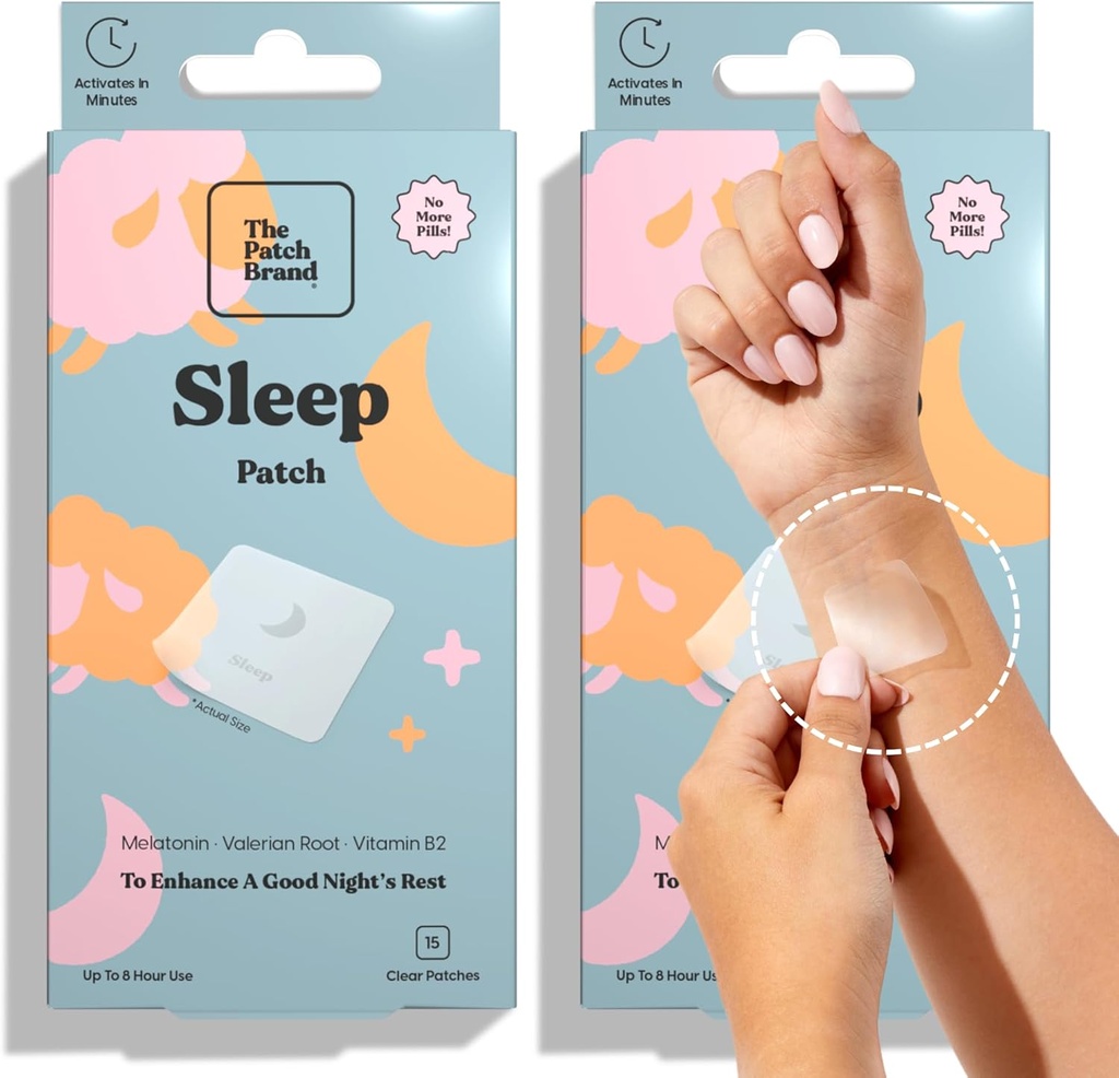 Patch Brand Sen Patches Apart 124; Wsparcie Restful Sleep z Melatonin, Valerian Root & B6 Apartement 124; Wszystkie naturalne witaminy & Mineral Patch Plant Oparty i okrucieństwo Free Water Resistant Patches That Last All Night