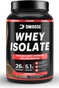 Domoose Whey Isolate Protein Powder I 26 g Protein I 5.1g BCAAS I Gluten Free I Pomaga utrzymać masę mięśniową & zmniejszyć czas odzyskiwania I Czekolada & Wanilia I 30 Służenie