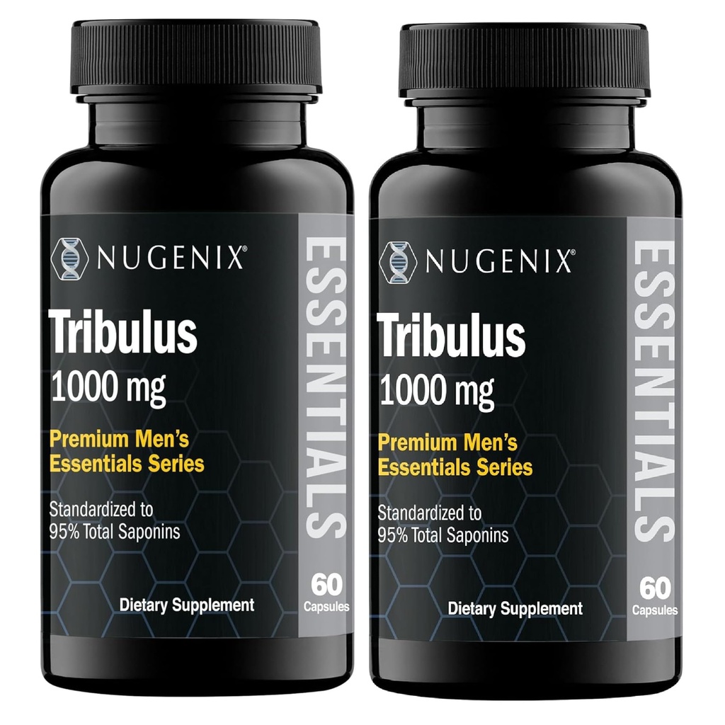 Nugenix Essentials Tribulus Terrestris for Men Extract - 95% Total Saponin, 1000mg High Pottency, Extra Siła, 120 Count