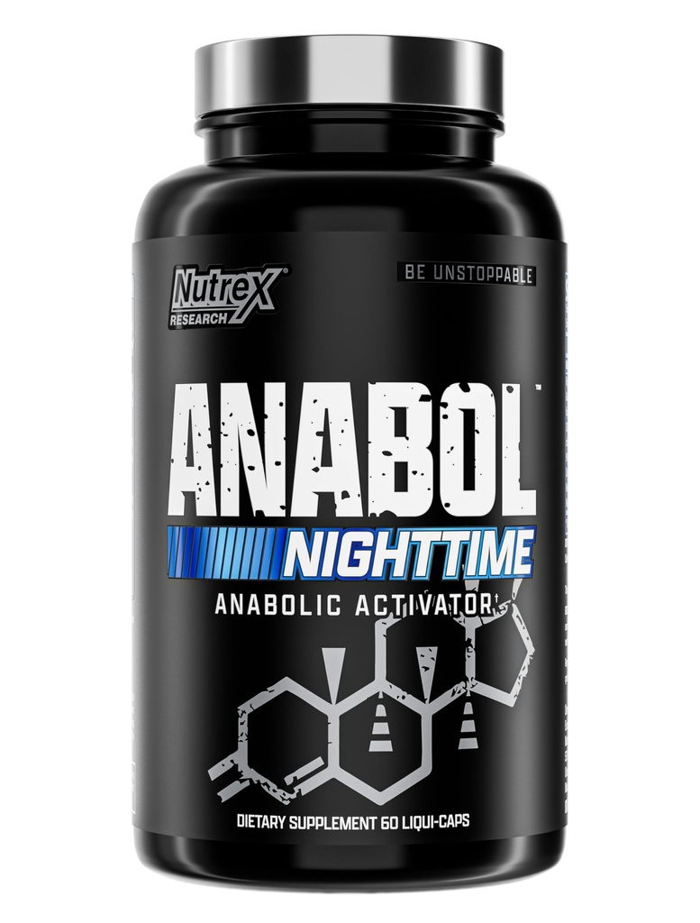 Anabol PM Nighttime Muscle Builder & Sleep Assistance 124; Anaboliczny suplement do budowania mięśni 124; Klinicznie zbadany RIPFACTOR, Epicatechin & More Activities 124; Post Workout Odzysk mięśni & Siła - 60 Pigułki