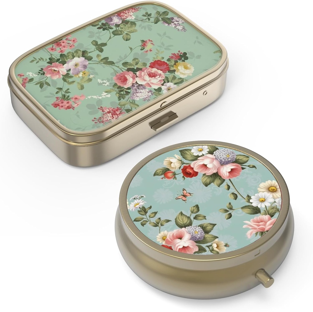 Pudełko na pióro z lustrem Retro Małe pióro skrzynka na torebki lub Pocket Bronze Pill Box lub vitaminy, olej rybny, suplementy, Pill Containe Podróże prezenty