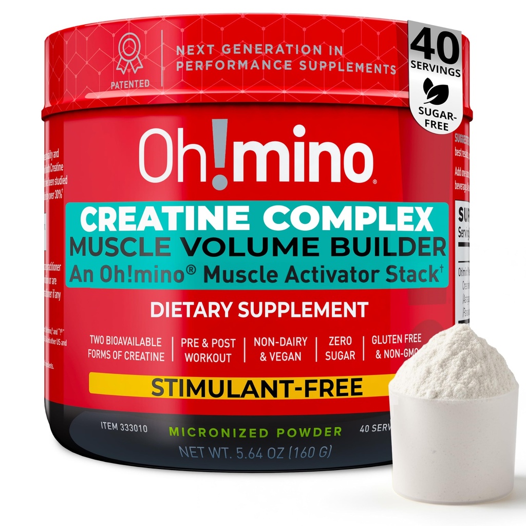 Mino Creatine Complex for Muscle Growth. Mikronizowany monohydrat kreatryny i chlorowodorek kreatyny z Adaptogenem. Idealne stworzenie dla kobiet i mężczyzn. Odświeżanie Zero cytryny węglowodanów - Lim, 40 Służenie