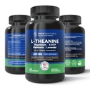 L Theanine 200mg, Magnez, 5- HTP & Melatonina - All- in-1 L- Theanine Suplement dla Ulgi Stress, Focus & Cognition, Sen - 60 Kapsułki