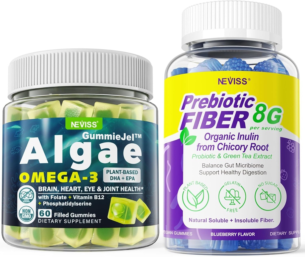 Wegańskie gumki Omega 3 1000mg + gumki prebiotyczne dla dorosłych 8g