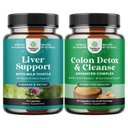 Zestaw do czyszczenia wątroby Detox & Repair Complex i Colon Cleanser & Detox - Herbal Liver Supplement Supplement with Silimarin Milk - Lactobacillus Acidophilus Probiotic Supplement Body Cleanse