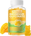 90 CT Magnezu Glycinate Gummies 1000mg - Suplement potasu bez cukru Magnezu z witaminą D, B6, CoQ10 dla spokojnego nastroju i wsparcia snu - 90 Mango Gummies ananasowy
