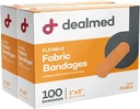 Dealmed Sterylny elastyczny opatrunek klejący materiał - 1x3 Inch - 100 / Box - 2 Pudełka - Pakiet z pierwszą pomocą oddechową - Miękka opaska na rany rozpięte dla lekarzy, zestawy ratunkowe i klinika