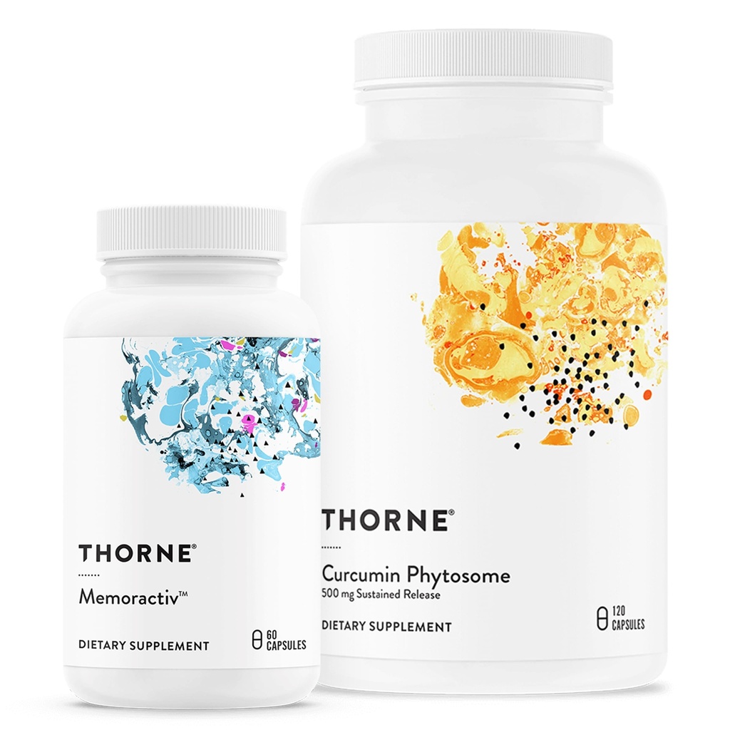 Cône - Curcumin Phytosome Trwałe Release (120 Kapsułek) & Memoractiv (60 Kapsułek) Bundle - Pomaga Joint Health, Muscle Health & Healthy Aging - Dairy Free, Soy Free, Gluten Free