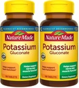 Nature Made Potasu Gluconate 550 mg, Suplement diety do wsparcia zdrowia serca, 100 tabletek, 100 Day Supply (Opakowanie 2)