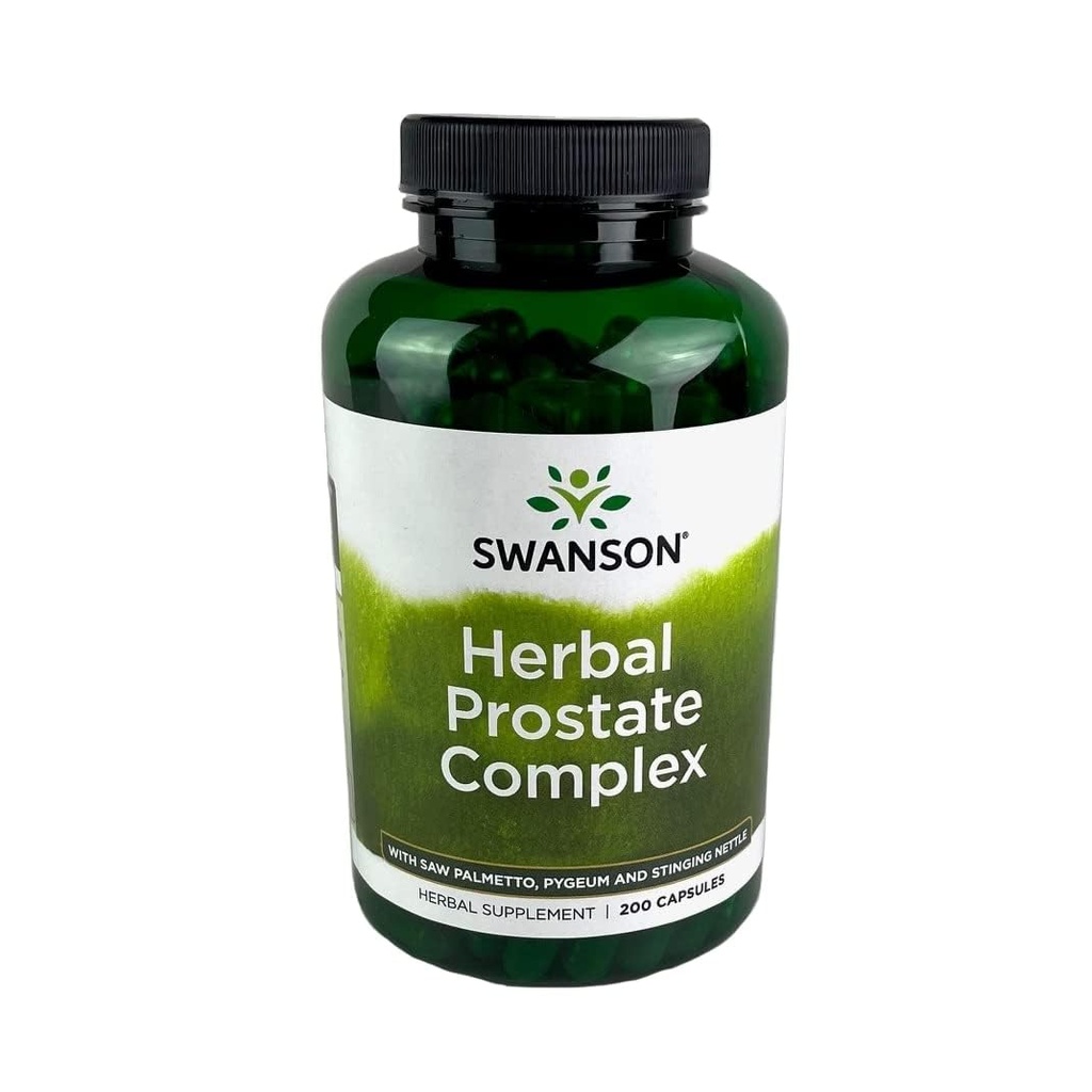 Swanson Herbal Prostate Complex - Men 's Supplement - Funkcje Pygeum, Saw Palmetto & Stinging Nettle - (200 kapsułki)