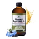 HalalEveryEveryDay Organic Black Seed Oil - USDA Certified, Cold Pressed Glass Bottle 16oz - Ponad 1,5% Thymoquinone Turecki Czarny Kmin Nigella Sativa Non-GMO 100% Czysty olejek z nasion czarny