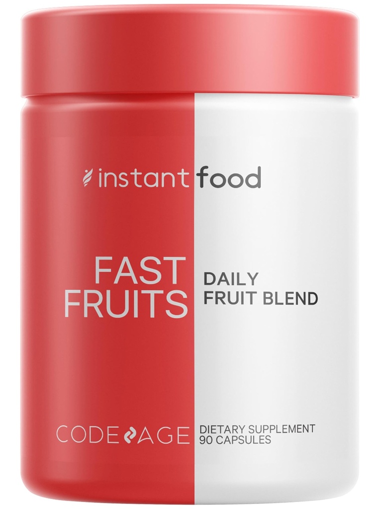 Codeage żywności Fast Fruits, Ponad 15 Owoce Pyszniki równoważne All- in- One, Vegan Daily Whole Food Vitamin - Jagody, Przeciwutleniacze Polifenole & Bioflavonoid Multivitamin, Non-GMO, 90 Kapsułki