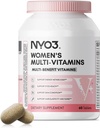 NYO3 Multivitamin dla kobiet z Cynk & Biotin Vitamin A, C, K, B2, B6, B12 & Multimineralne 124; Daily Multivitamins Beauty & Energy According 124; Gluten- Free, 60 Day Supply