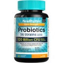 Probiotyki NewRhythm 120 Milion CFU 36 Szczepy, 3- in-1 Probiotyki dla zdrowia i wsparcia immunologicznego z Prebiotyki i Enzymy, Probiotyki dla Kobiet i Mężczyzn, Ukierunkowane Release, 60 Czapki Veggie