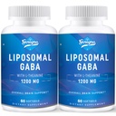 Liposomal GABA z L- Theanine 1200mg - 2 opakowania Wysoko Biodostępne suplementy GABA, 120 kapsułek dla dorosłych