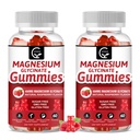 Magnezu Gummies 400mg, Mg suplement potasu z Chelated Magnezu Malate Complex, Witamina D, B6 i CoQ10, Wsparcie dla Pamięci, Spokój, Nastrojenie i Sen - 60 Hrabia (Opakowanie 2)