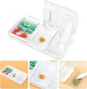 Toplive Portable 3- in-1 Pill Cutter i Pill Grilder i Pill Holder, Dokładne łatwe cięcie, kruszarka lecznicza dla małych dużych tabletek, Rozdzielacz witaminy dla starszych dzieci Zwierzęta domowe, Biały