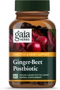 Gaia Herbs Ginger- Beet Postbiotic - Suplement do Gut & Heart Health Support - Made with Organic Fermented Beets & Ginger - Free from Dairy, Soy & Gluten - 60 Kapsułki wegańskie (30 Servings)