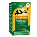Nature 's Way Alive! Max6 Potencjał Adult Complete Multivitamine, z żelazem, Witaminy A, C, E & B- Witaminy Włączając Methylled B12 & Folate, Wspiera metabolizm energii *, 90 Kapsułki (Opakowanie może Vary)