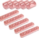 10 Pack (Weekly & Daily), 2 razy dziennie (AM / PM) + 7- Day Pill Organizer, Planer witaminy, Duży zestaw pilek, Podróże pill Case for Medication / Witaminy / Oleje rybne / Suplementy, Różowy
