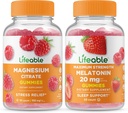 Żywy magnez + Melatonina 20mg, Gummies Bundle - Great Desting, Suplement witaminy, Gluten Free, GMO Free, Gummy do żucia