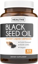 Black Seed Oil - 60 Softgel kapsułki (Non-GMO & Vegan) Premium Nigella Cold- Pressed Sativa Producing Pure Black Cumin Seed Oil z witaminą E - 500mg każdy, 1000mg na 2 kapsułki Serving