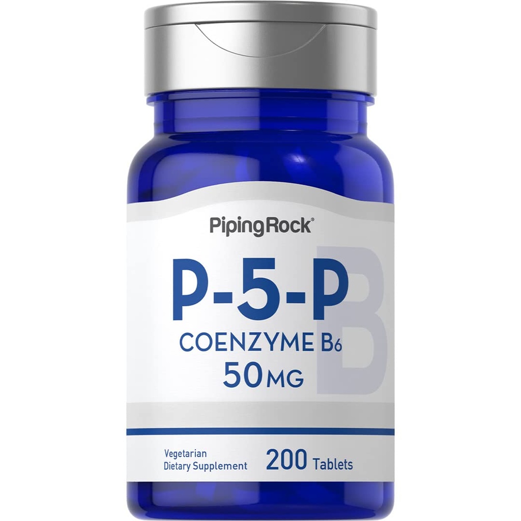 Pining Rock P5P Witamina B6 Biodegradowalne 124; 50mg 124; 200 Tabletki 124; Pyridoxal 5- suplement fosforanu Aprovel 124; Wegetarianin, Non-GMO, Gluten Free