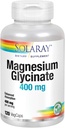 Solaray Magnezu Glycinate 400 mg Humalog 124; Zdrowe Relaks, kości i układu sercowo-naczyniowego Wsparcie (120 CT, 30 Służenie)