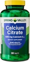 Spring Valley Wapnia Citrate Tablets Dietary Supplement, 600 mg, 300 Count. - Nowy wygląd