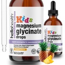 Dzieci Magnezu Glycinate płynne krople - bezcukrowe płynne krople Magnezu, Happy Calm for Kids Calming Supplement Complex - Magnez dla dzieci i snu nocnego, Ananas Flavor 2 Fl Oz.