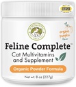 Wholistic Pet Organics Feline Complete Organic Pumpkin - 8 Oz - Multivitamin & Probiotyczny proszek dla kotów - Naturalne Cat Food & Pomocnicze