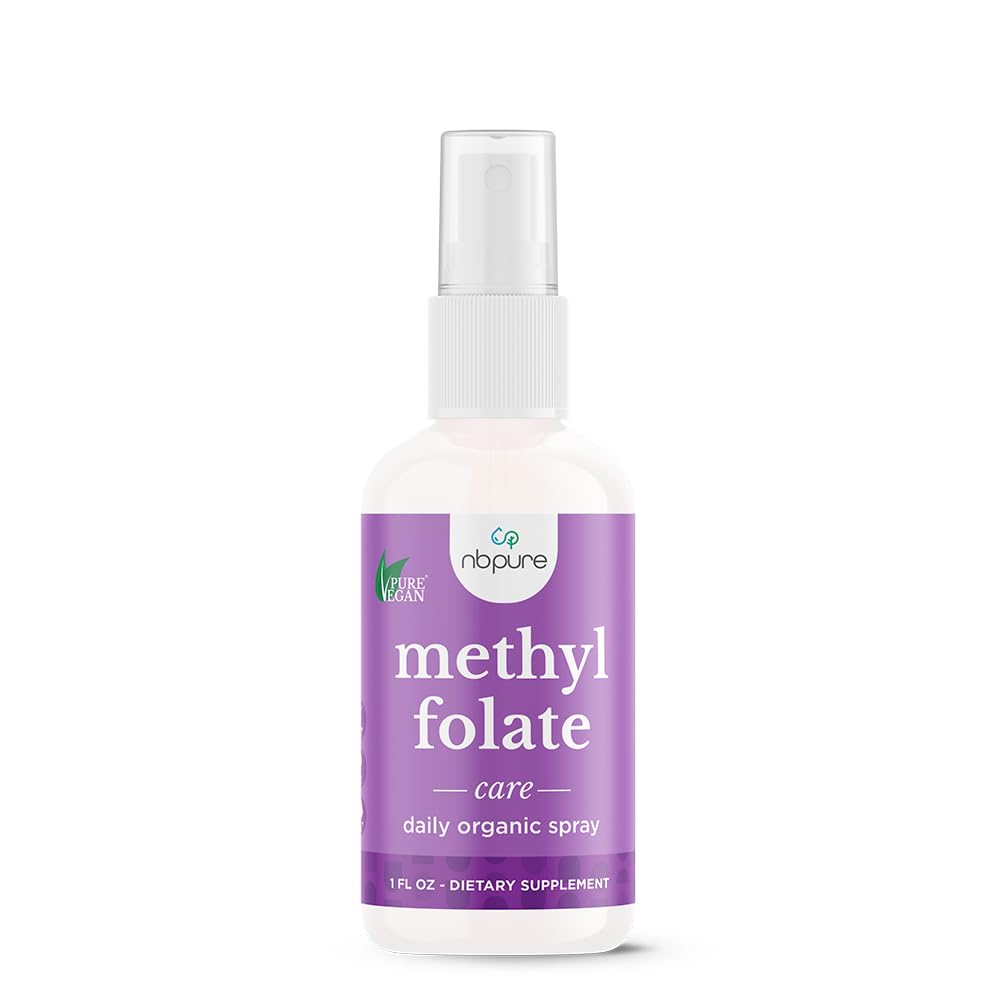 nbclean Metylofolan Witamina B9 Suplement do sprayu, Płynny kwas foliowy Spray, 1 oz