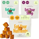 GEM Bite Complete Routine Variety Pack with Daily Multivitamine (14 Bites), Chill- Out Calm (7 Chews) & Deep Sleep Aid (7 Chews) 124; Wspiera Gut, Skóra, Mózg, Kości, Sen, Immunitet