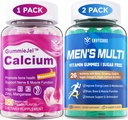 Bezcukrowe Mens Multivitamin Gummies 120 Count + Wapnia Gummies 60 Count