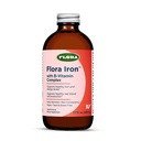 Żelazko Flora - Wegańskie płynne żelazo Suplement z witamin B - Oferuje Czerwoną Krwinkę i Wspomaganie Energetyki - Yeast- Free & Gluten- Free - Delicious Fruit Juice Base - 7.7 fl. oz. Butelka szklana