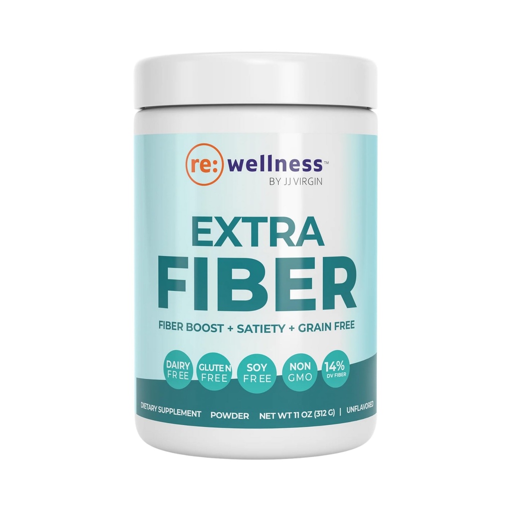 Reignite Wellness autorstwa JJ Virgin Virgin 124; Extra Fiber 124; 12 Fiber Powder Supplement z Pyllium Husk, Pectin, Flax, Cranberry Seed & More 124; Wspiera Gut Health