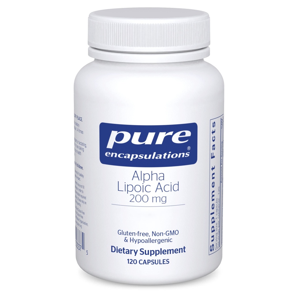 Pure Encapsulations Alpha Lipoic Acid 200 mg - 200mg ALA - Liver & Antioksydant Support * - for Nerve Health & Carb Metabolizm - Vegan & Non-GMO Supplement - 120 kapsułki