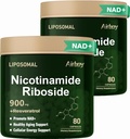 Airboy Liposomal Nikotynamid Riboside 900 mg, suplement NAD z resweratrol, NMN Alternatywne NAD wsparcie wsparcia anty- starzenia, Energia, Focus - 80 Capsulesx 2 Pack