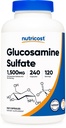 Nutricost Glukozamina Siarczan 1500mg, 240 kapsułki - 750mg na kapsułkę, bez glutenu, Non-GMO