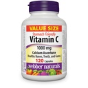 Webber Naturals Witamina C Wapnia Askorbinian 1000 mg · Żołądek Przyjazny, 120 Kapsułki