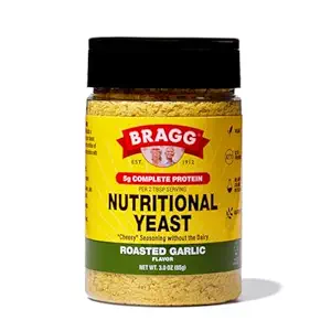Bragg Nutritional Yeast Pieczony czosnek - 3 oz - Darmowy parmezan substytut sera - Idealny dla sałatki, makarony, popcorn i więcej