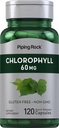 Piping Rock Chlorophyll Kapsułki 124; 60 mg 124; 120 tabletek 124; Suplement dla kobiet i mężczyzn 124; z Mulberry Leaf 124; Non-GMO, Gluten Free