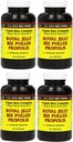 Y.S. Eco Bee Farms, (4 pack) Royal Jelly, Bee Pollen, Propolis, Plus Koreański Ginseng, 90 Kapsułki