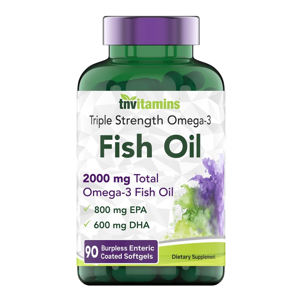 Tnvitames Burless Omega-3 Fish Oil: 2000mg - 90 Softgels Edinburgh 124; 1400mg Total Omega-3 Fatty Acids (800mg EPA & 600mg DHA)